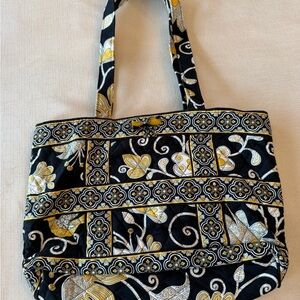 Vera Bradley Black and Yellow Floral Tote
